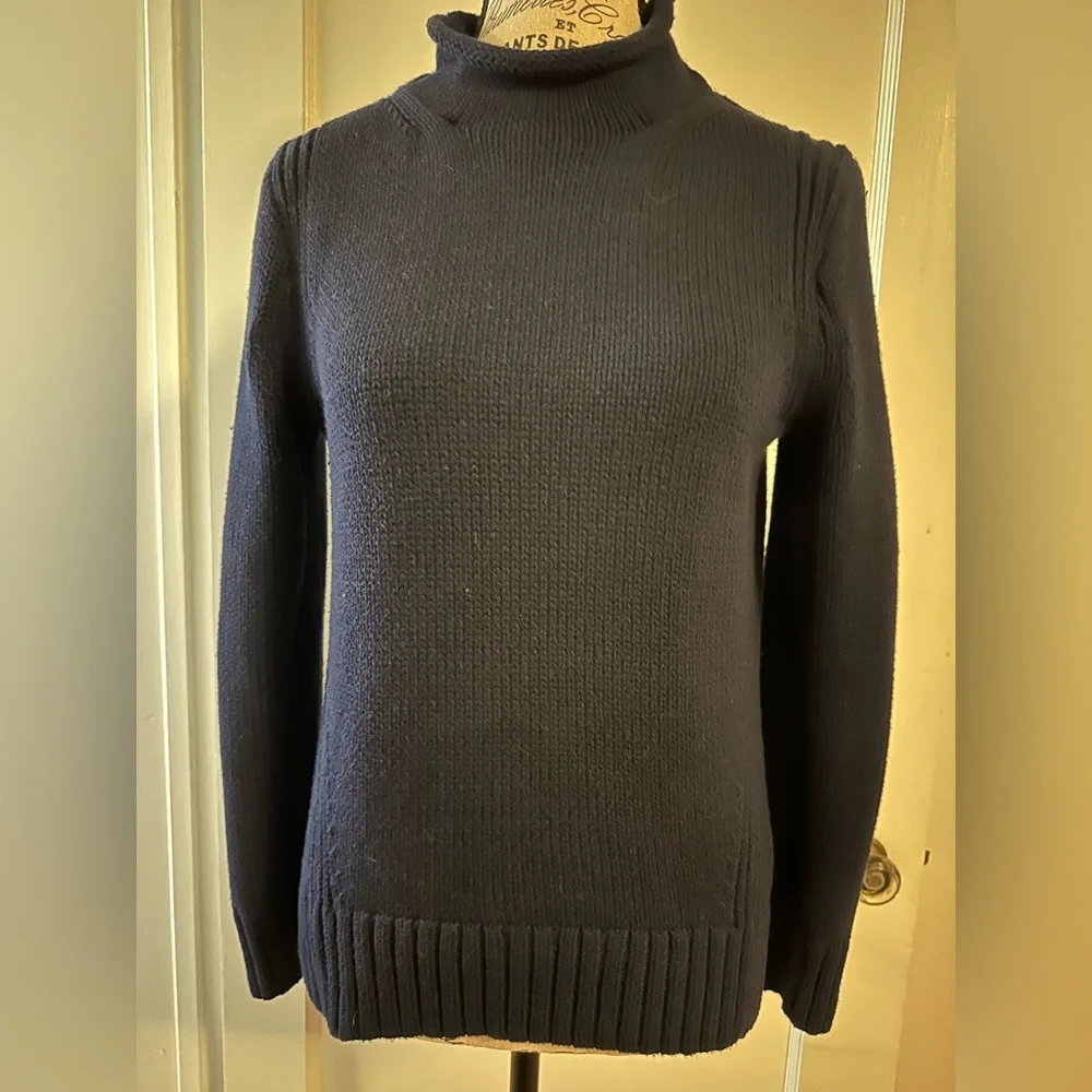 J. Crew 1988 Roll Neck Turtleneck Sweater navy - Picture 1 of 6